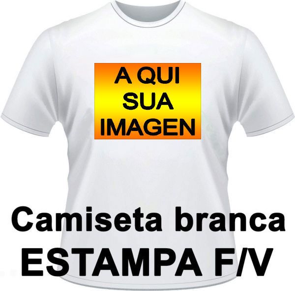Camiseta Branca Estampa Frente e verso