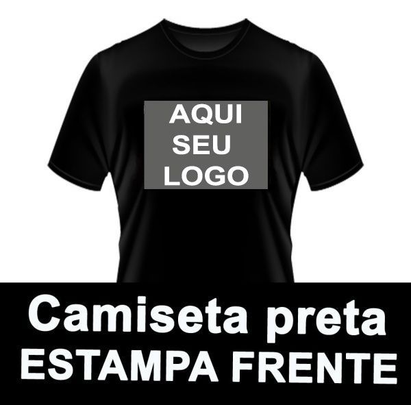 Camiseta preta (Estampa Frente Logo)
